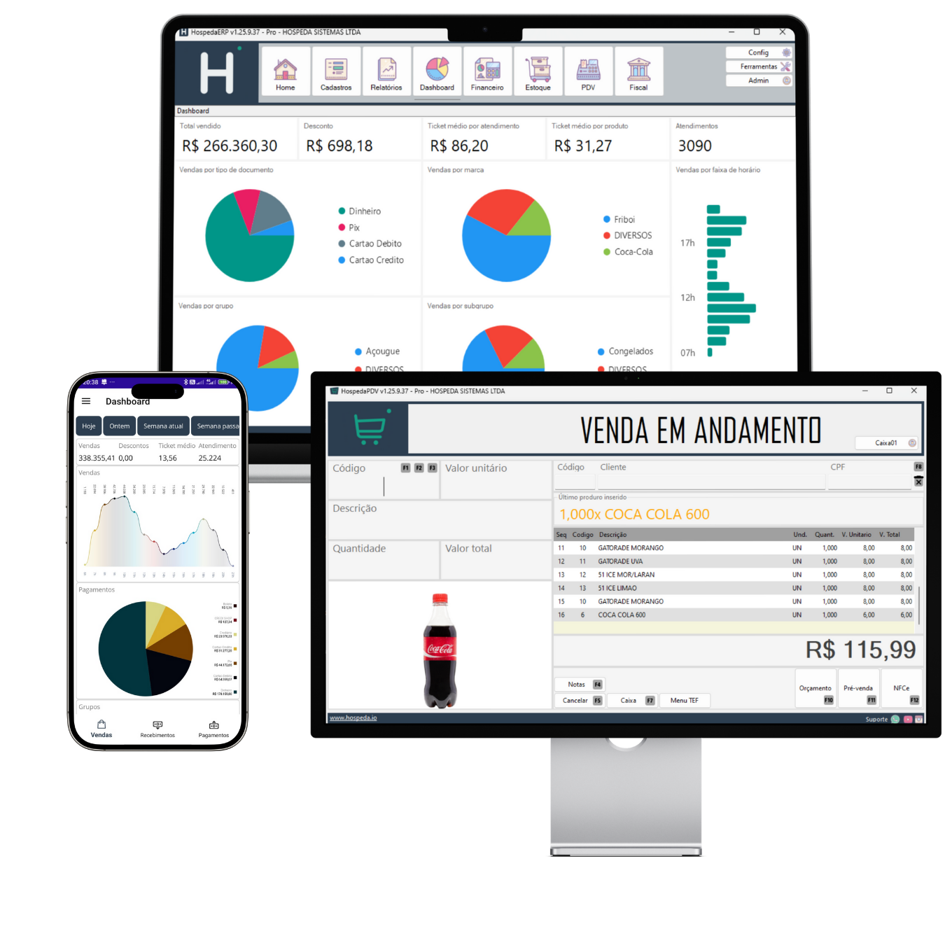 Dashboard do Sistema e Aplicativo Mobile